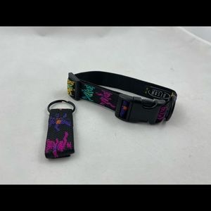 Grateful Dead Dancing Bears adjustable dog collar (10 x 16) & Key FOB